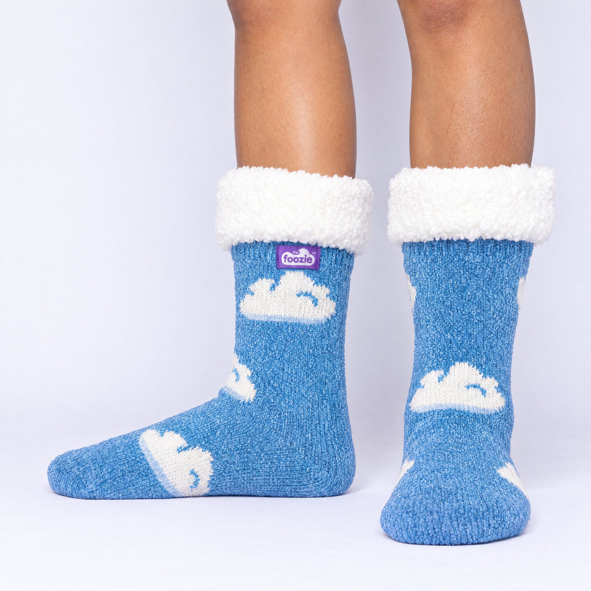 The Foozie™ Cloud slipper socks, front view