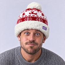 Load image into Gallery viewer, The Foozie™ Reindeer Christmas Beanie, worn by a man
